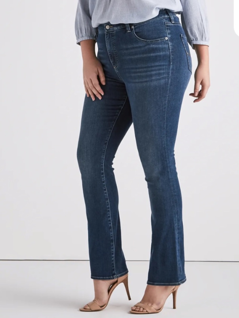 Lucky Brand Emma High Rise Bootcut Denim Jeans Dark Wash Retro 70s 14W